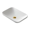 Umywalka wpuszczana w blat Intero 530x370x155 mm z korkiem złotym