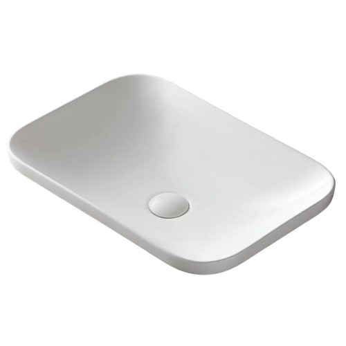 Umywalka wpuszczana w blat Avola 600x370x145 mm z korkiem białym