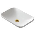 Umywalka wpuszczana w blat Avola 600x370x145 mm z korkiem złotym