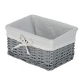 Koszyk wiklinowy Koszoplotka szary z wyściółką z kokardką 30x20x15h + GRATIS