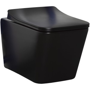 Miska WC podwieszana Tinos BLM z deską (czarny mat)