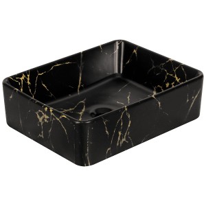 Umywalka nablatowa KR-182 MARBLE BL/G