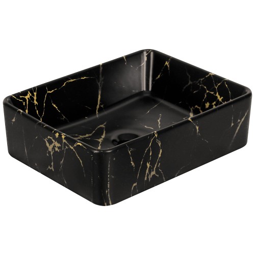 Umywalka nablatowa KR-182 MARBLE BL/G