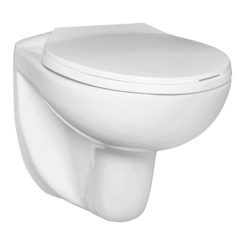 Miska WC podwieszana Doris bezkołnierzowa (z deską)