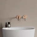 Y bateria umywalkowa podtynkowa, miedź połysk