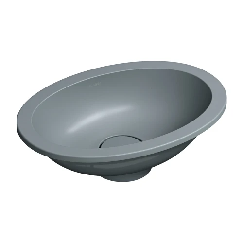 SHELL M+ umywalka podblatowa, 38 x 25 cm, ash grey mat