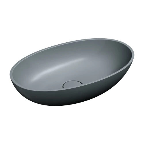 SHELL M+ umywalka nablatowa, 60 x 35 cm, ash grey mat