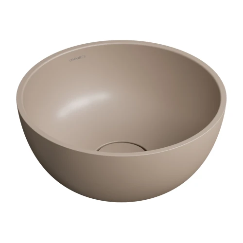 SHELL M+ umywalka nablatowa, Ø35 cm, dune beige mat
