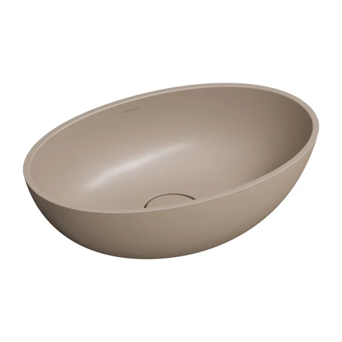 SHELL M+ umywalka nablatowa, 50 x 32 cm, dune beige mat