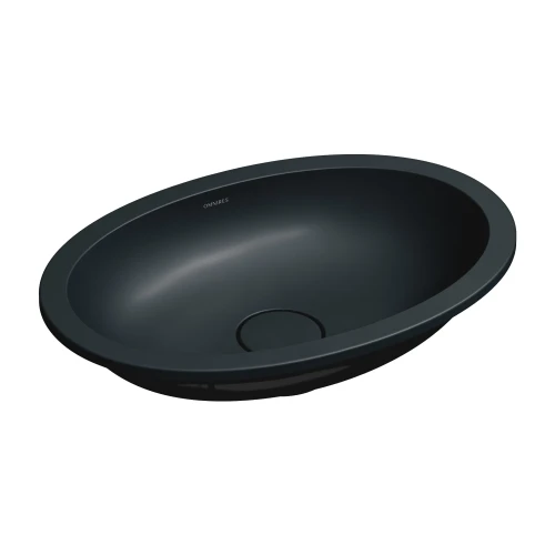 SHELL M+ umywalka podblatowa, 48 x 31 cm, black lava mat