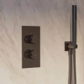 CONTOUR termostatyczna bateria prysznicowo-wannowa podtynkowa, antracyt szczotkowany