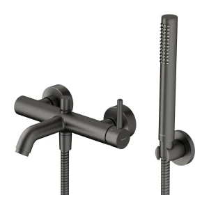 Y bateria wannowa z zestawem prysznicowym, grafit szczotkowany