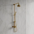 ART DECO system prysznicowy natynkowy, złoty połysk