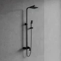 BARETTI system prysznicowy natynkowy, czarny mat