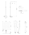 BARETTI system prysznicowy natynkowy, czarny mat