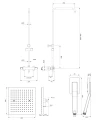 UNI termostatyczny system prysznicowy natynkowy, chrom połysk
