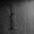 Y termostatyczny system prysznicowy natynkowy, chrom połysk