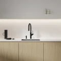 BEND bateria kuchenna z wyciąganą wylewką, czarny półmat