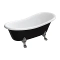 ATENA COMFORT M+ wanna wolnostojąca, 168 x 76 cm, biały/czarny połysk