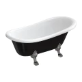 ATENA COMFORT M+ wanna wolnostojąca, 157 x 77 cm, biały/czarny połysk