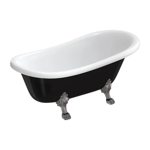 ATENA COMFORT M+ wanna wolnostojąca, 157 x 77 cm, biały/czarny połysk