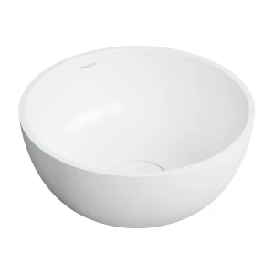 SHELL M+ umywalka nablatowa, Ø35 cm, biały mat