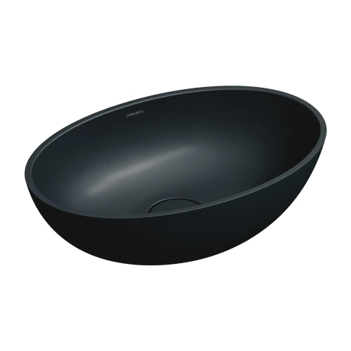 SHELL M+ umywalka nablatowa, 50 x 32 cm, black lava mat