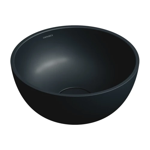 SHELL M+ umywalka nablatowa, Ø35 cm, black lava mat