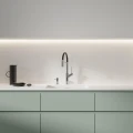 VITA bateria kuchenna z wyciąganą wylewką, chrom połysk/czarny mat