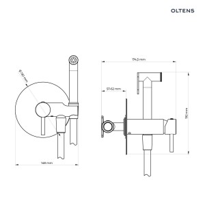 Oltens Molle bateria bidetowa podtynkowa miedź szczotkowana 31100610