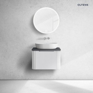 Oltens Hamnes zestaw mebli łazienkowych 60 cm z blatem biały mat/czarny mat 68666000