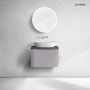 Oltens Hamnes zestaw mebli łazienkowych 60 cm z blatem kaszmir/czarny mat 68667900