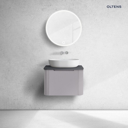 Oltens Hamnes zestaw mebli łazienkowych 60 cm z blatem kaszmir/czarny mat 68667900