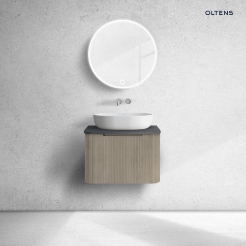 Oltens Hamnes szafka 60 cm podumywalkowa wisząca z blatem dąb/czarny mat 68667060
