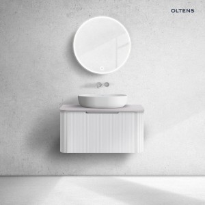 Oltens Hamnes szafka 80 cm podumywalkowa wisząca z blatem biały mat/kaszmir 68671000