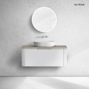 Oltens Hamnes szafka 100 cm podumywalkowa wisząca z blatem biały mat/dąb 68676000