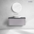 Oltens Hamnes szafka 100 cm podumywalkowa wisząca z blatem kaszmir/czarny mat 68675900