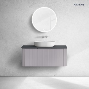 Oltens Hamnes szafka 100 cm podumywalkowa wisząca z blatem kaszmir/czarny mat 68675900