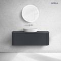 Oltens Hamnes szafka 120 cm podumywalkowa wisząca z blatem czarny mat 68677300