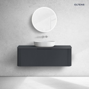 Oltens Hamnes szafka 120 cm podumywalkowa wisząca z blatem czarny mat 68677300