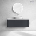 Oltens Hamnes szafka 120 cm podumywalkowa wisząca z blatem czarny mat/biały mat 68678300
