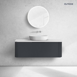 Oltens Hamnes szafka 120 cm podumywalkowa wisząca z blatem czarny mat/biały mat 68678300