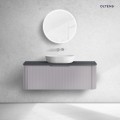 Oltens Hamnes szafka 120 cm podumywalkowa wisząca z blatem kaszmir/czarny mat 68679900