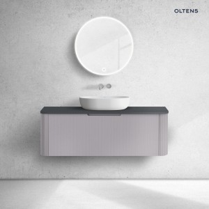 Oltens Hamnes szafka 120 cm podumywalkowa wisząca z blatem kaszmir/czarny mat 68679900