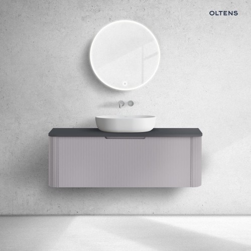 Oltens Hamnes szafka 120 cm podumywalkowa wisząca z blatem kaszmir/czarny mat 68679900