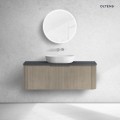 Oltens Hamnes szafka 120 cm podumywalkowa wisząca z blatem dąb/czarny mat 68679060