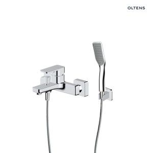 Zestaw Oltens Hadsel bateria wannowo-prysznicowa ścienna z kompletem natryskowym Tinde Hald chrom 36056100