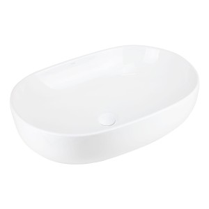 Umywalka nablatowa OLVENA UC5566WH 600x400x150mm Owalna Biały korek
