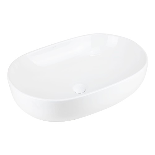 Umywalka nablatowa OLVENA UC5566WH 600x400x150mm Owalna Biały korek