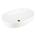 Umywalka nablatowa OLVENA UC5566GL 600x400x150mm Owalna Złoty korek